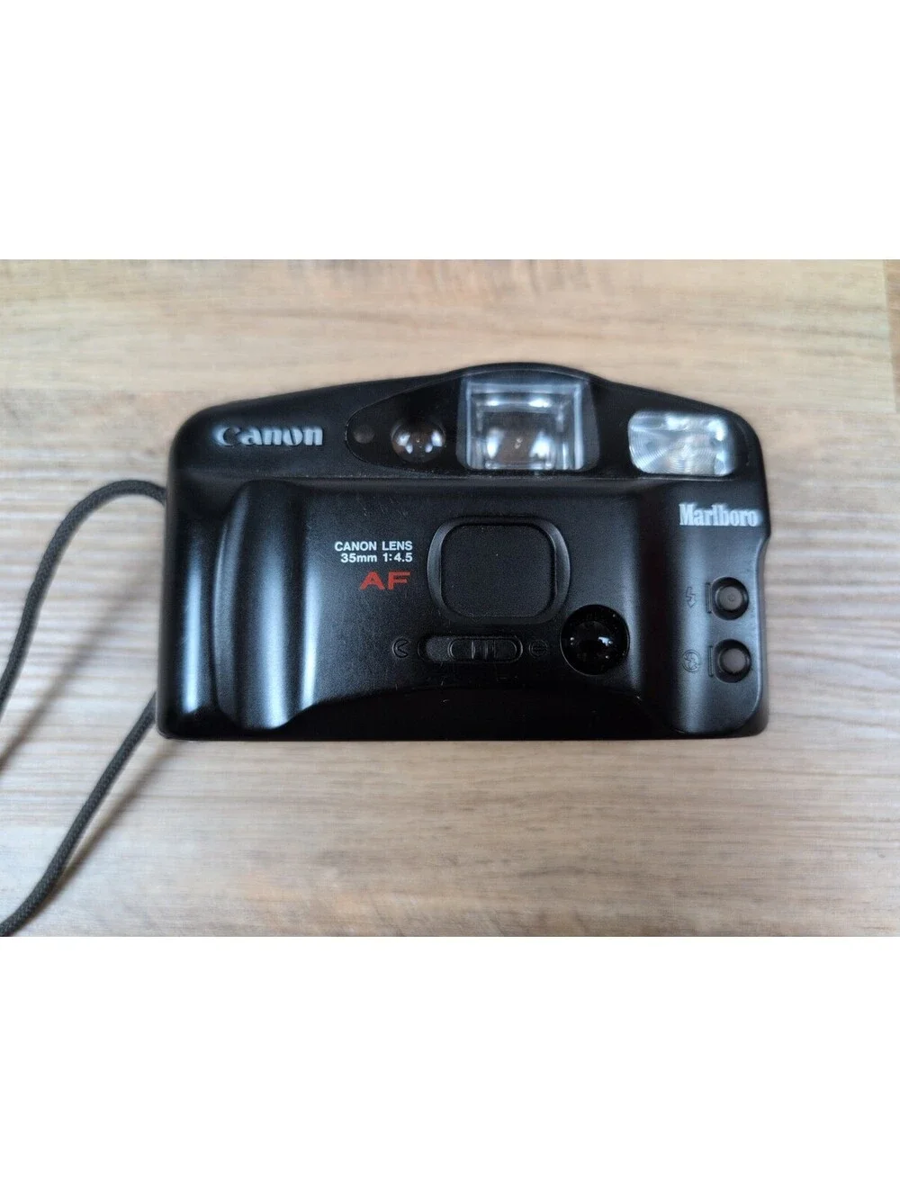 Canon Sure Shot Owl Marlboro 35mm Camera w/Red Marlboro Case